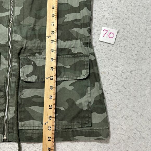Old Navy Women's Small Full Zip Military Jacket Green Camouflage Patterned - Picture 9 of 12